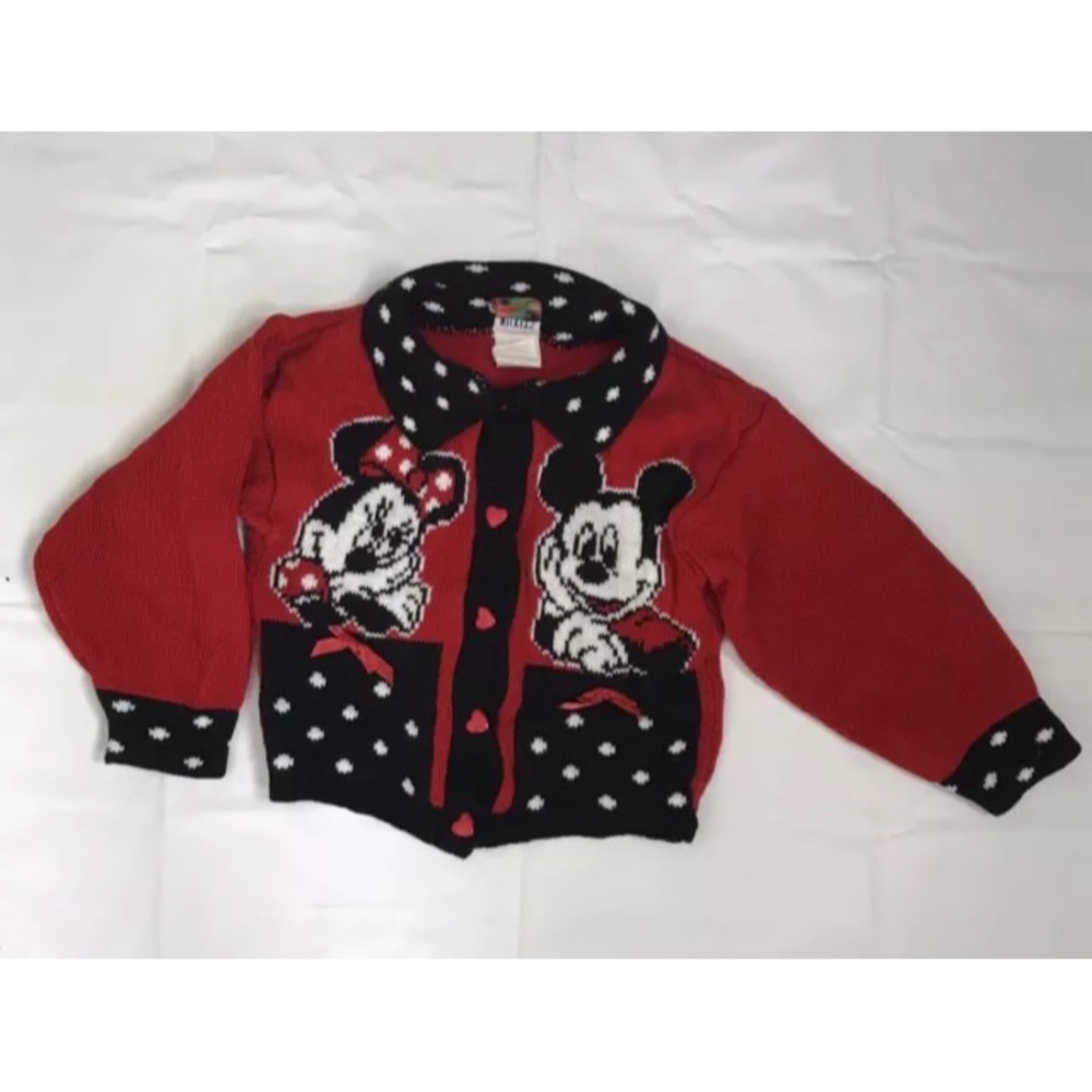 Girls Mickey/Minnie Button Front Sweater.  Size: S